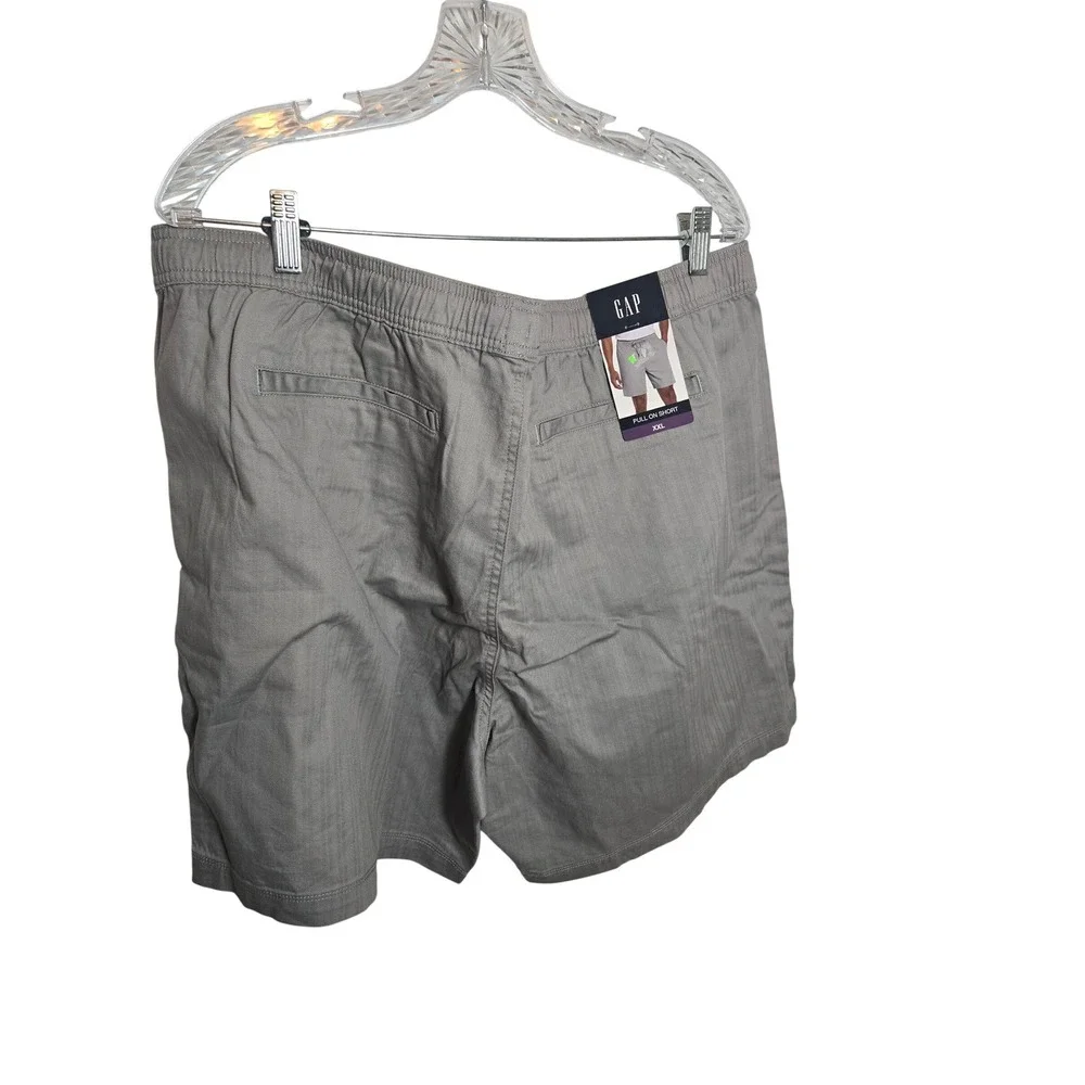 Gap Mens XXL Grey Herringbone Pull On Shorts Elastic Waist Drawstring New